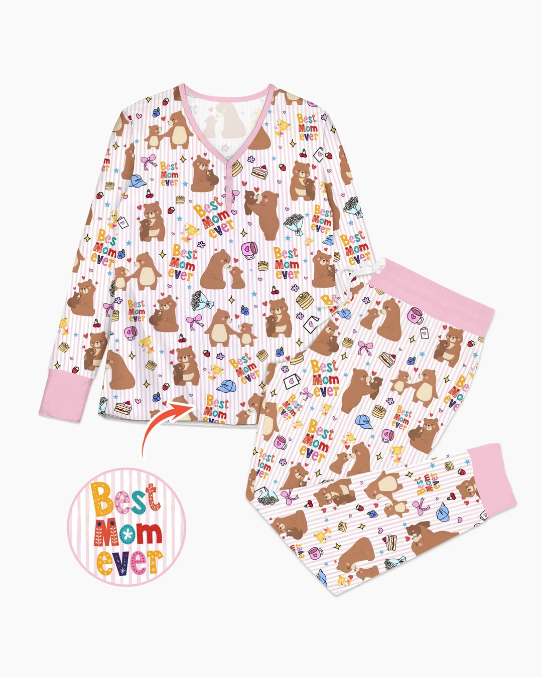 Best Mama Bear Ever Family Matching Bamboo Women Pajama Set