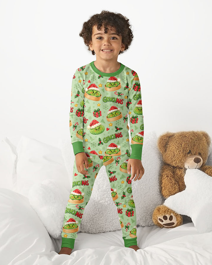 Grinchmas Dumpling Bamboo Two Piece Long Sleeve Pajama Set