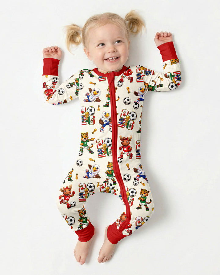 Cute Soccer Mascots USA CAN MEX Bamboo Convertible Zippy