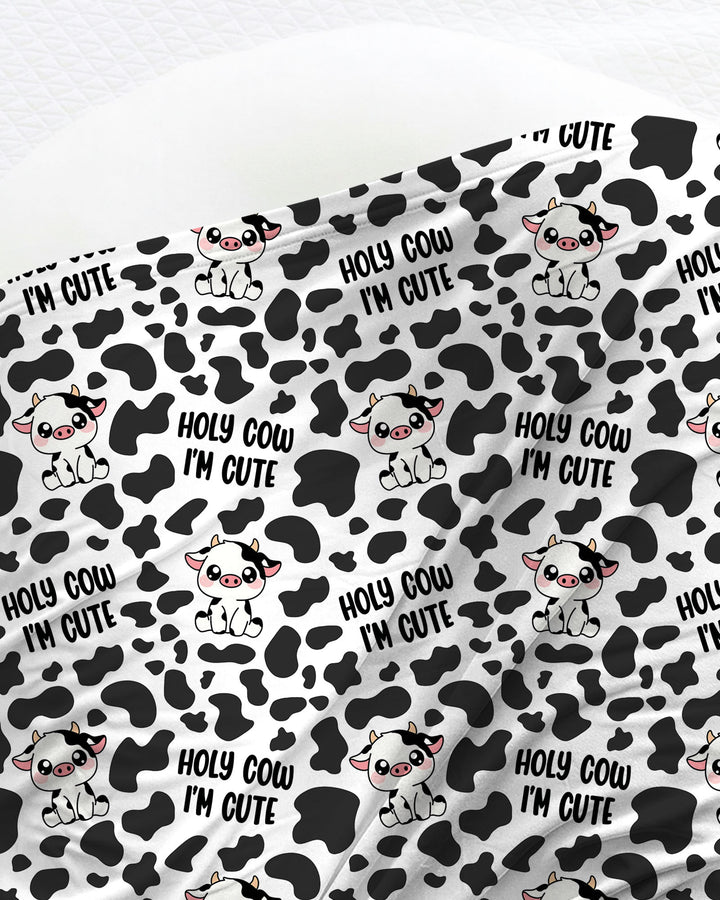 Holy Cow I'm Cute Bamboo Swaddle Blanket