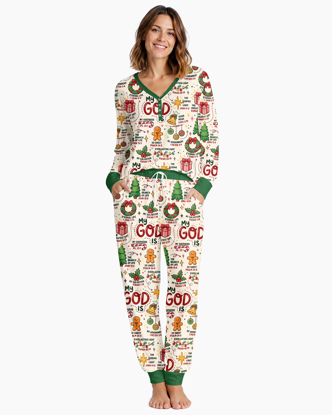 Christmas My God Is Bamboo Women Pajama Set