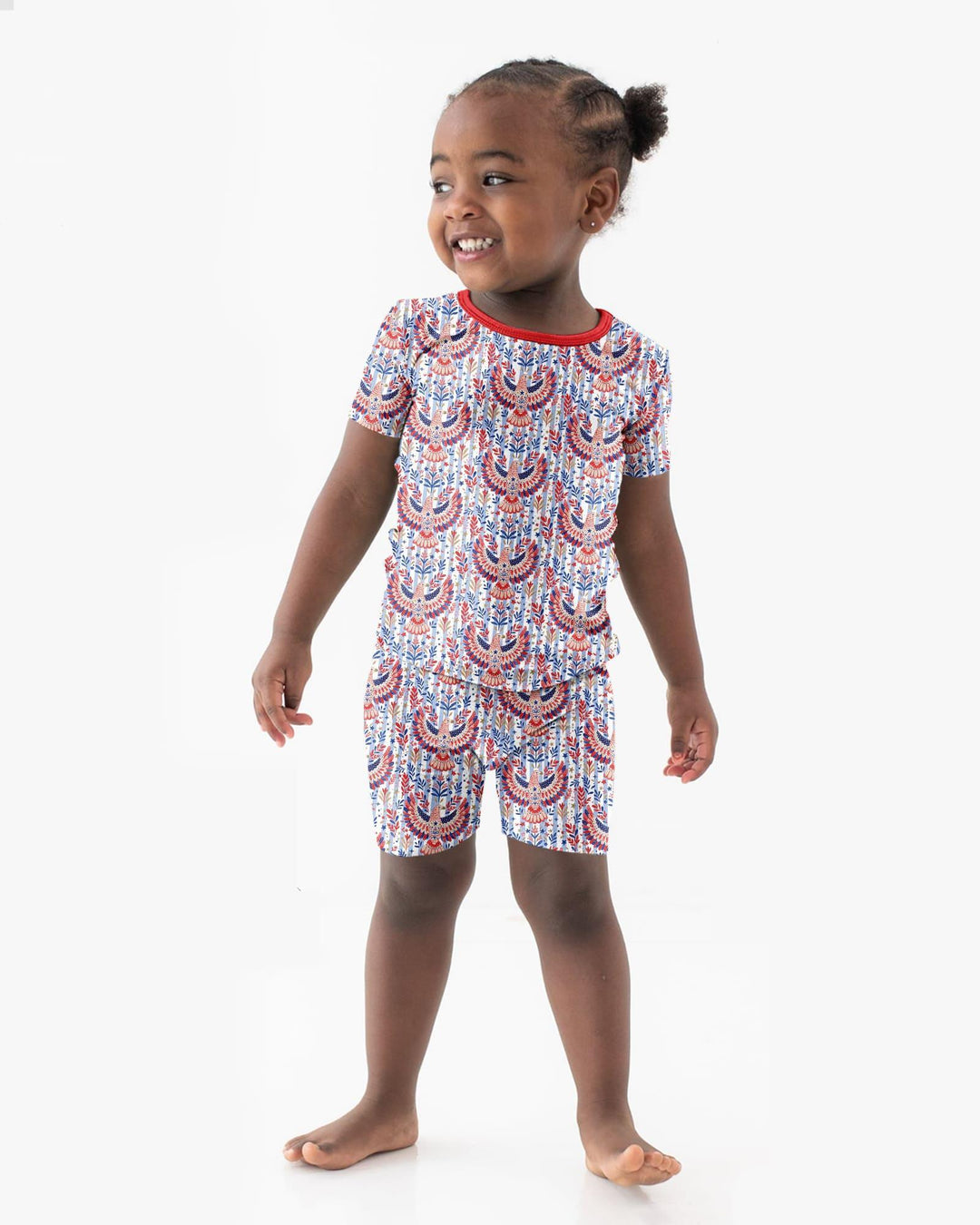 Patriotic Eagle Bamboo Two Piece Short Sleeve Shorts Pajama Set