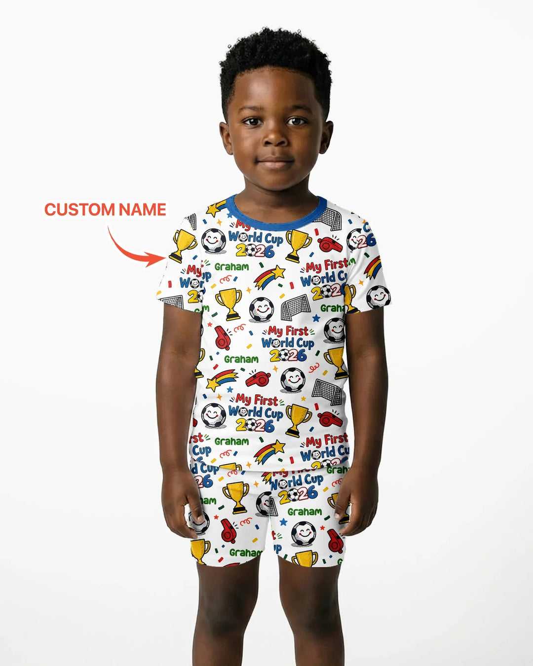 Pijama de bambú de dos piezas de manga corta con pantalón corto, plantilla personalizada