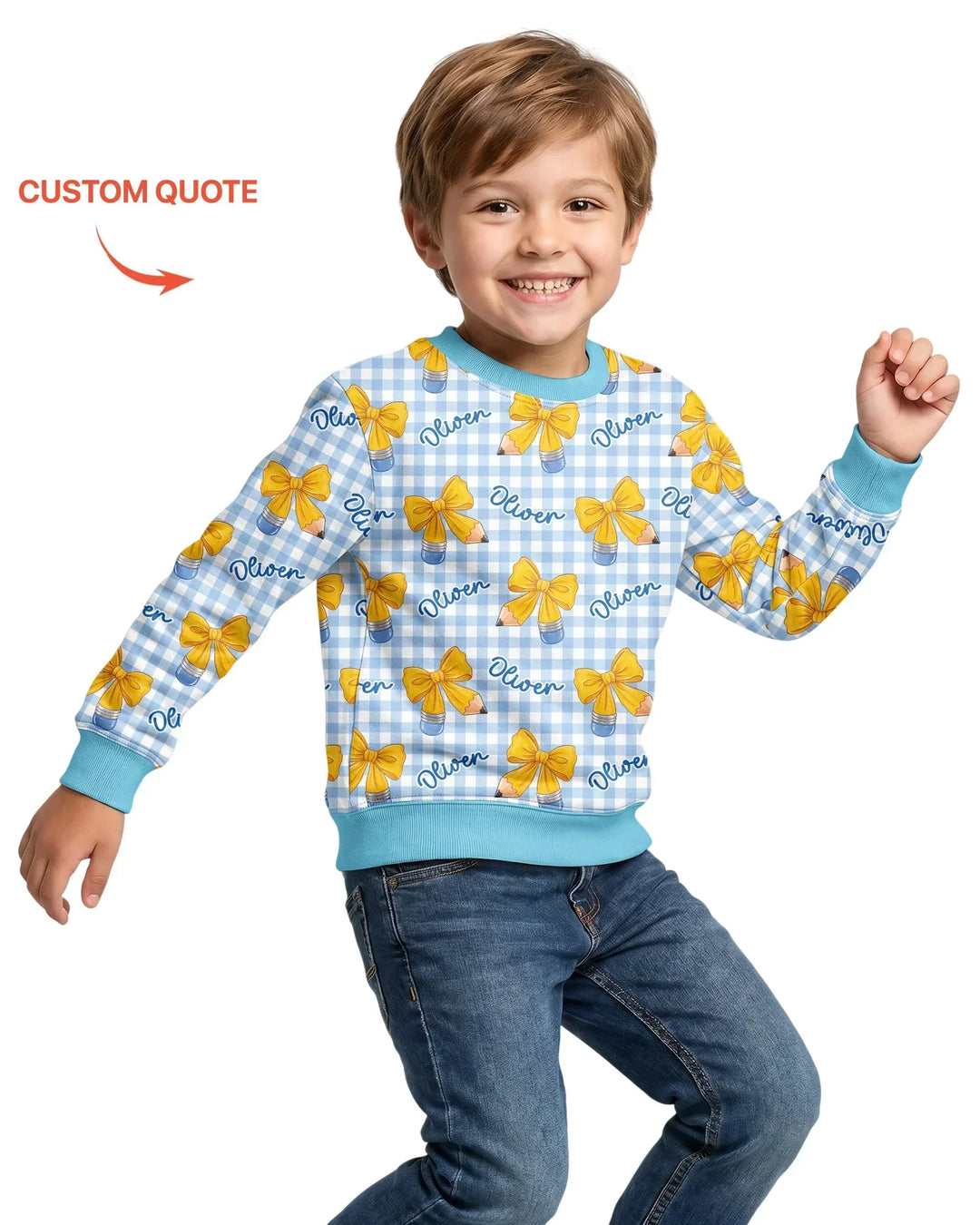 Sudadera de cuello redondo de bambú con plantilla personalizada