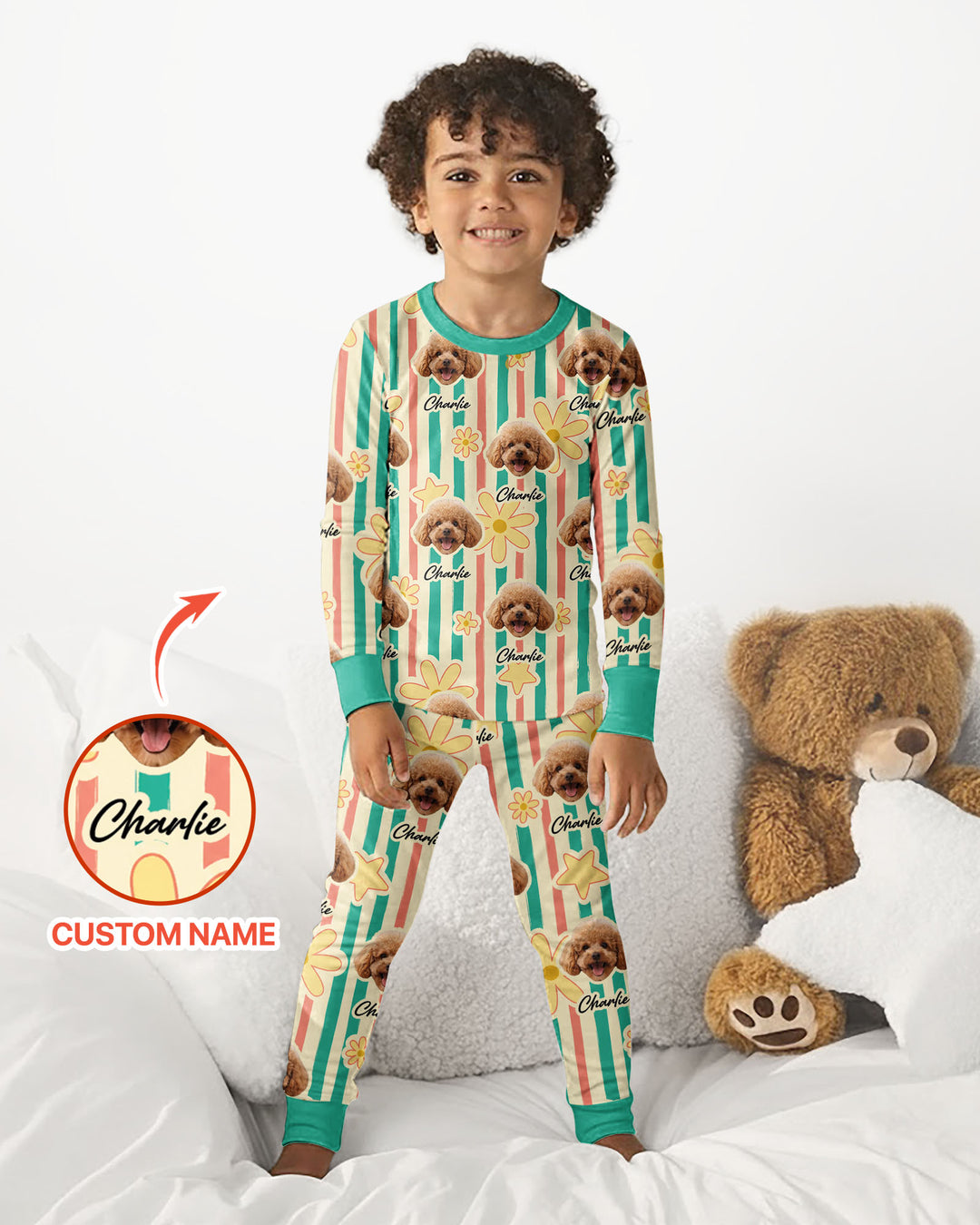Funny Pet Pattern Bamboo Two Piece Long Sleeve Pajama Set