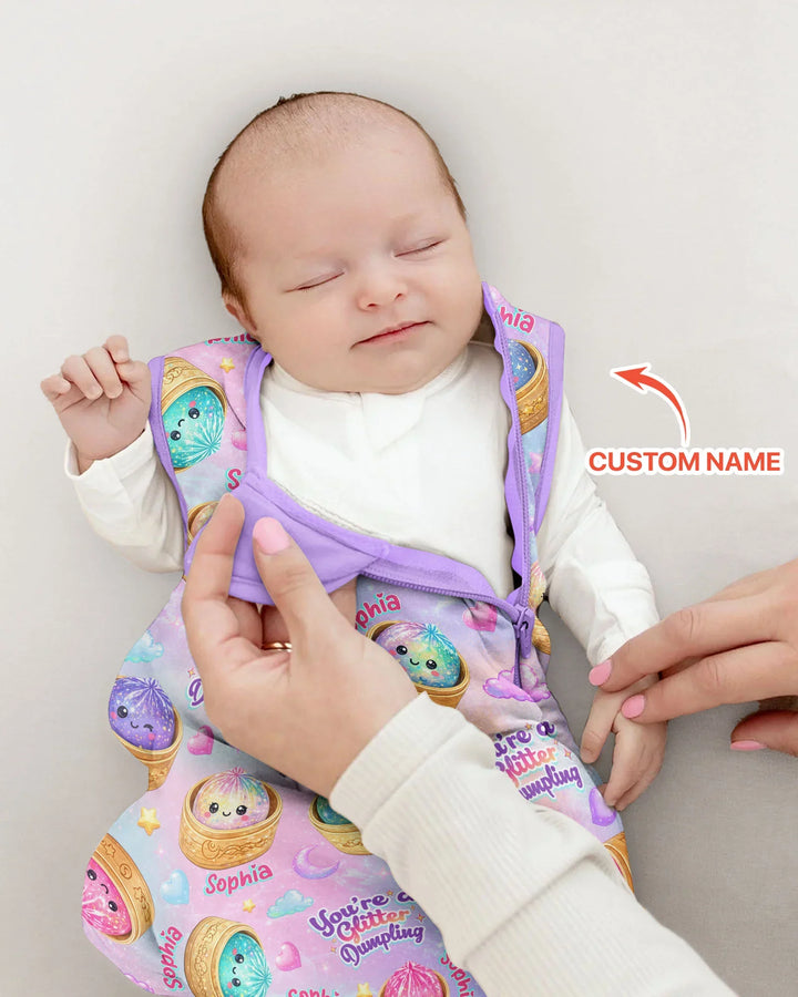 Custom Name You're A Glitter Dumpling Bamboo Sleep Bag