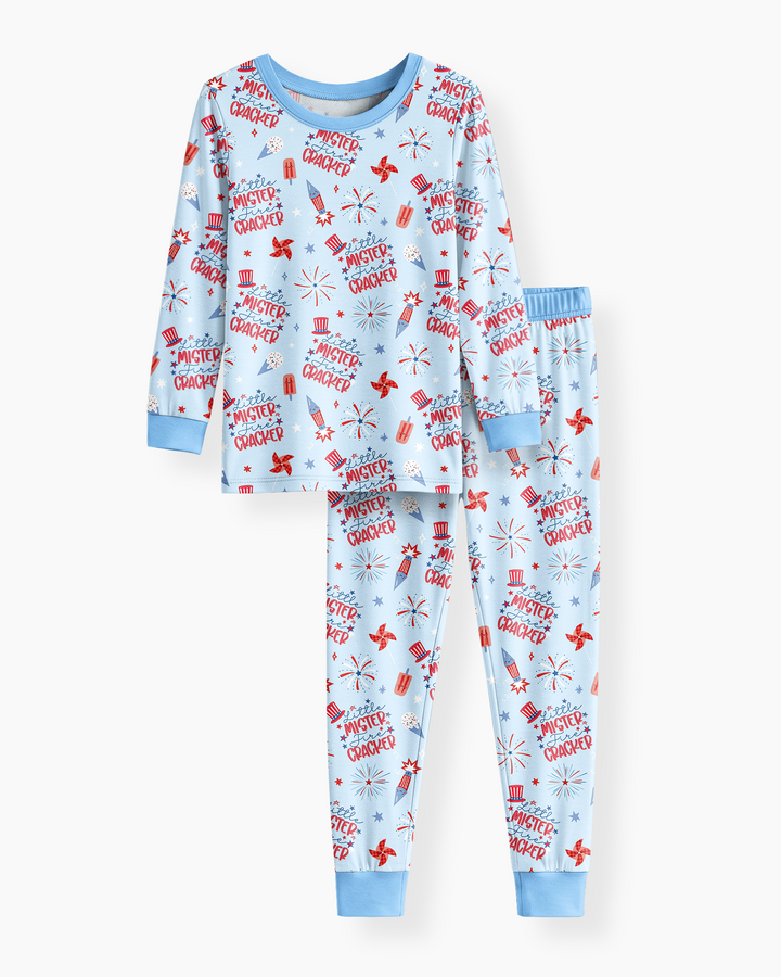 Zweiteiliges Langarm-Pyjama-Set mit Sommerfrüchten