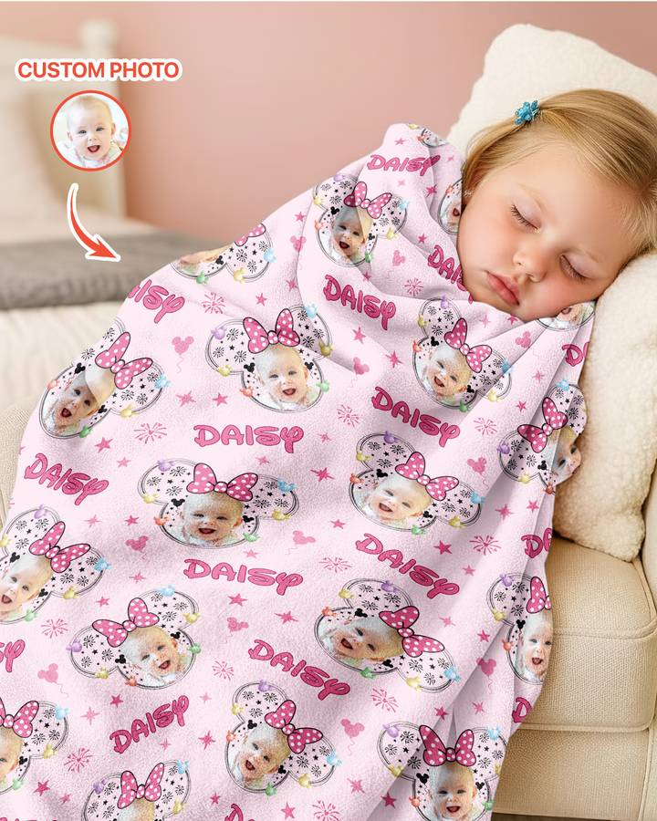 Custom Photo Little Princess Bamboo Blanket