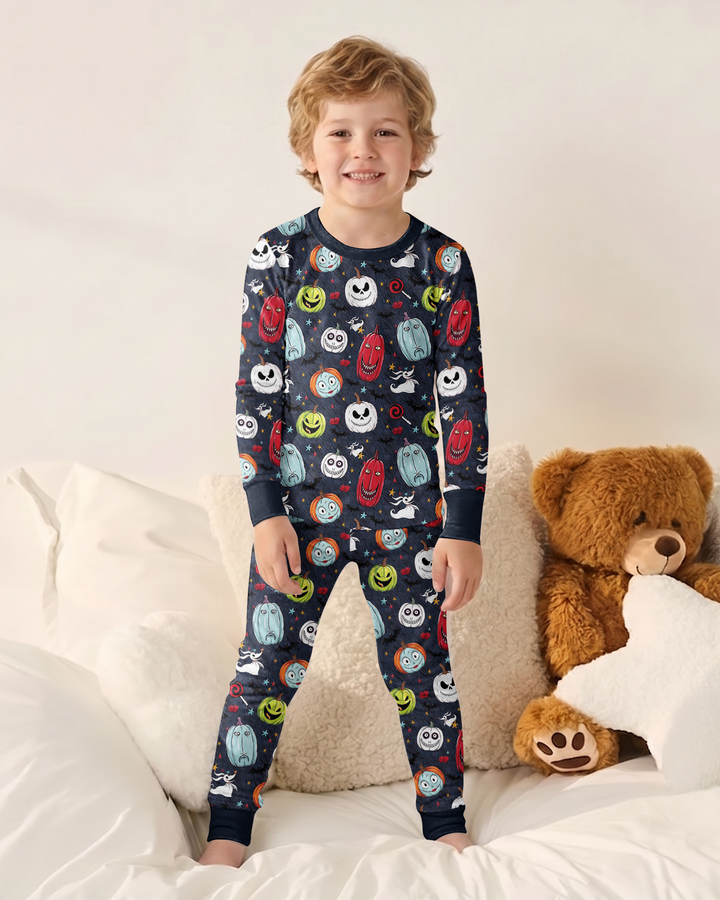 Nightmare Pumpkin Bamboo Two Piece Long Sleeve Pajama Set