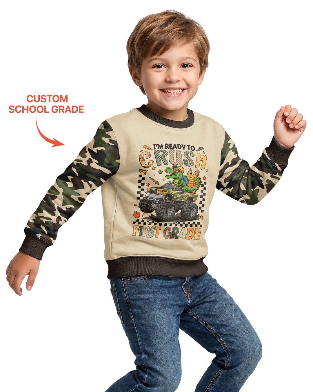 Sudadera de cuello redondo de bambú con plantilla personalizada