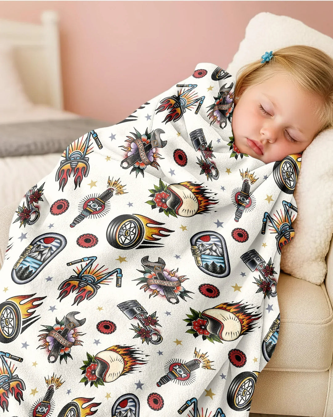 Born to Ride Together Family Matching Bamboo Blanket