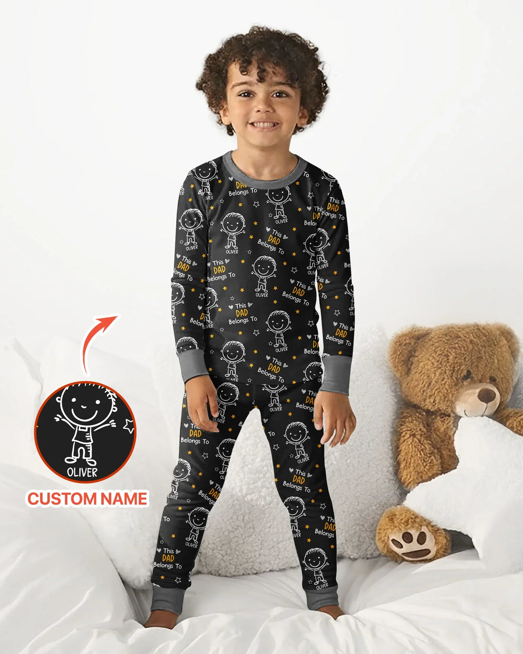 Zweiteiliges Langarm-Pyjama-Set mit Sommerfrüchten