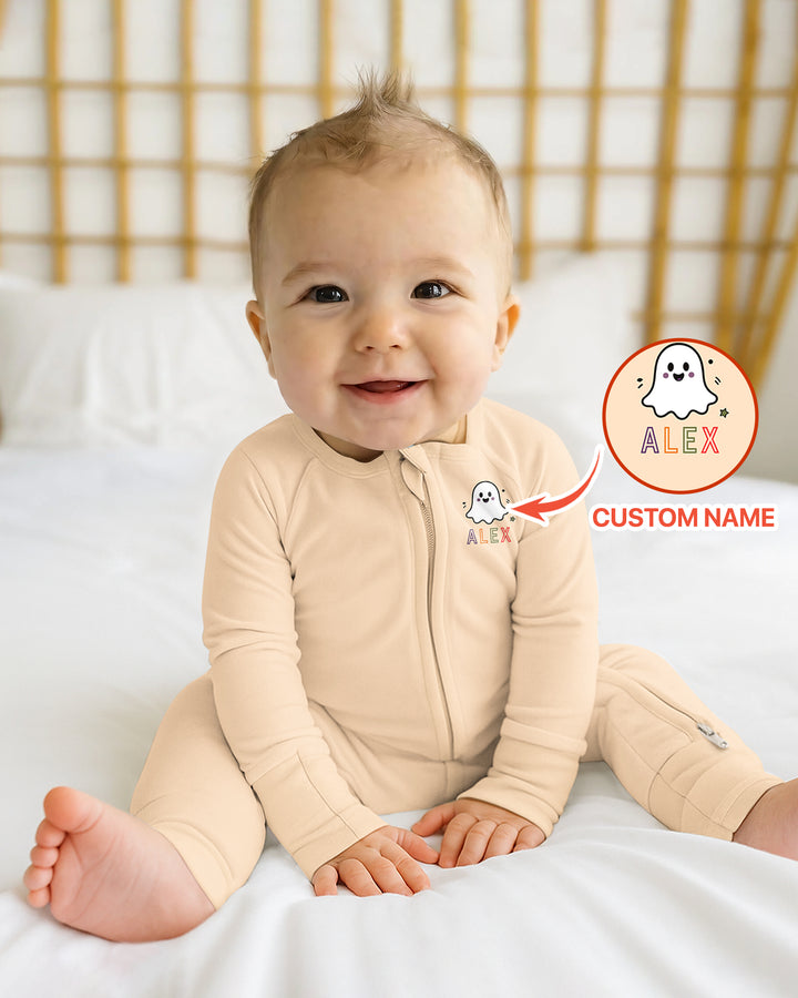 Custom Name Halloween 1st Birthday Bamboo Convertible Zippy