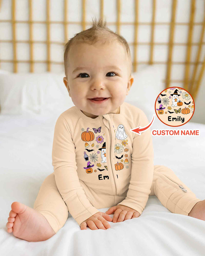 Personalized Retro Halloween Bamboo Convertible Zippy