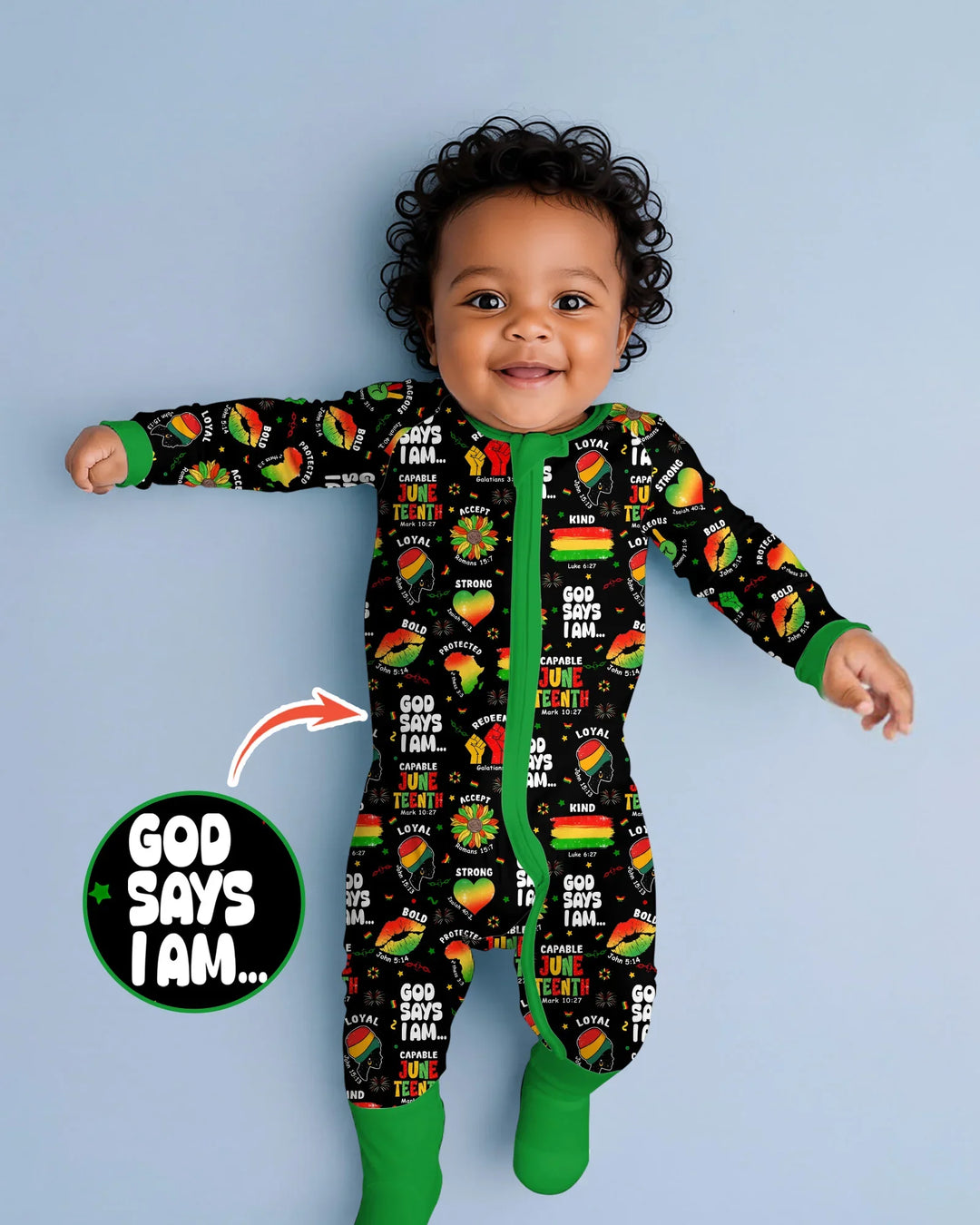God Says I Am Juneteenth Blessings Bamboo Convertible Zippy