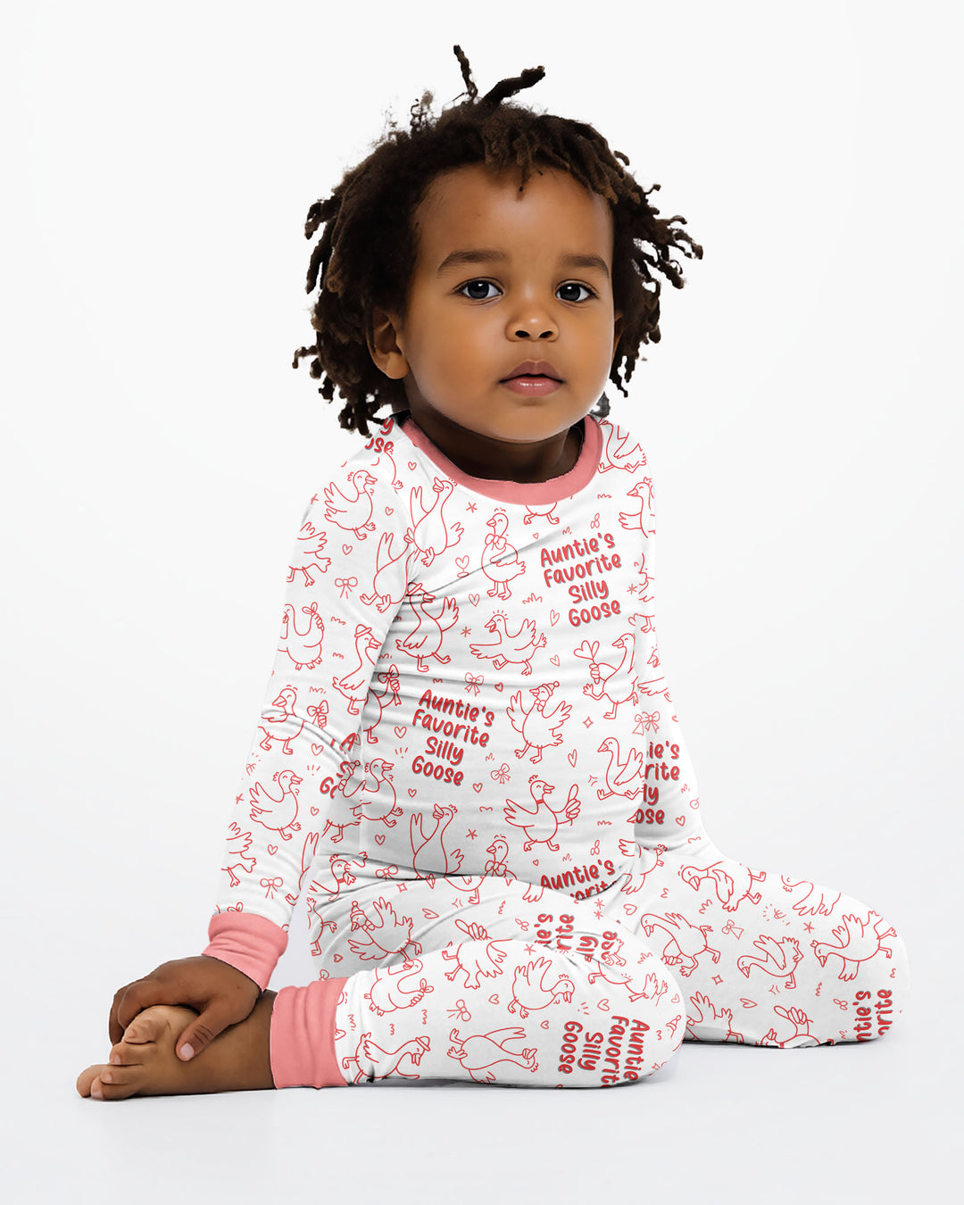 Auntie's Favorite Silly Goose Bamboo Two Piece Long Sleeve Pajama Set