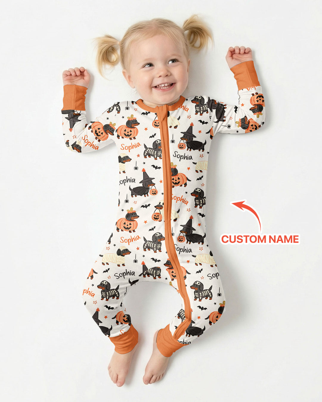 Orange and Black Dachshund Bamboo Convertible Zippy