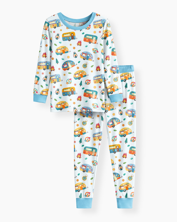 Happy Little Camper Bamboo Two Piece Long Sleeve Pajama Set