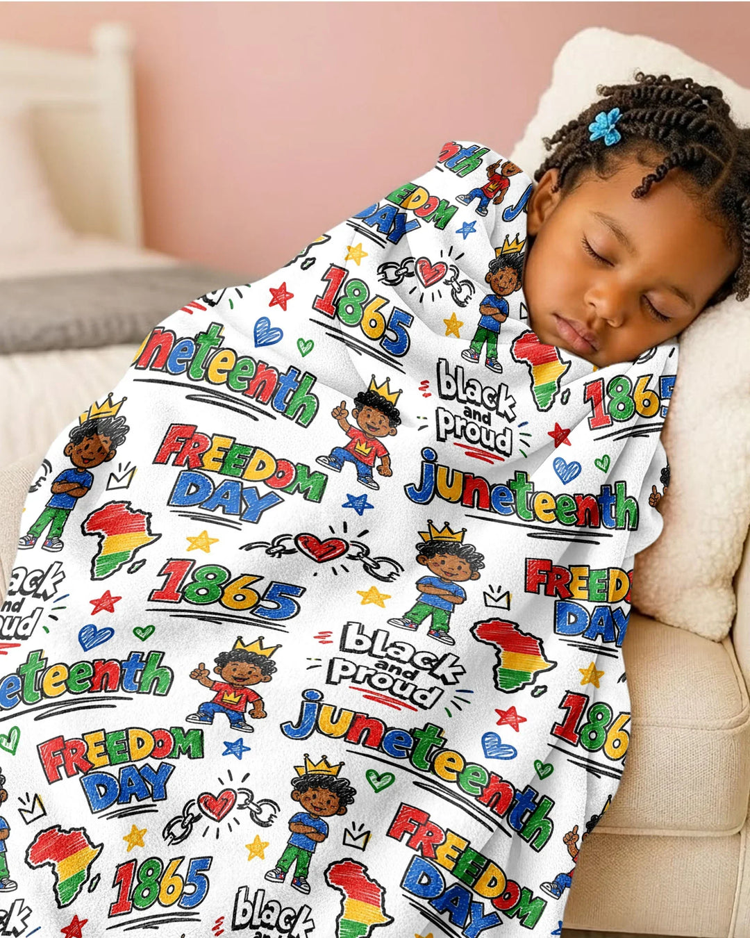 Juneteenth Black and Proud Bamboo Blanket