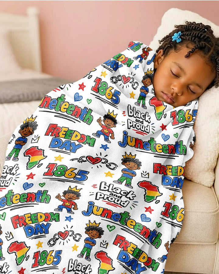 Juneteenth Black and Proud Bamboo Blanket