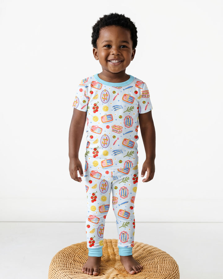 Preppy Sardines Bamboo Two Piece Short Sleeve Pajama Set