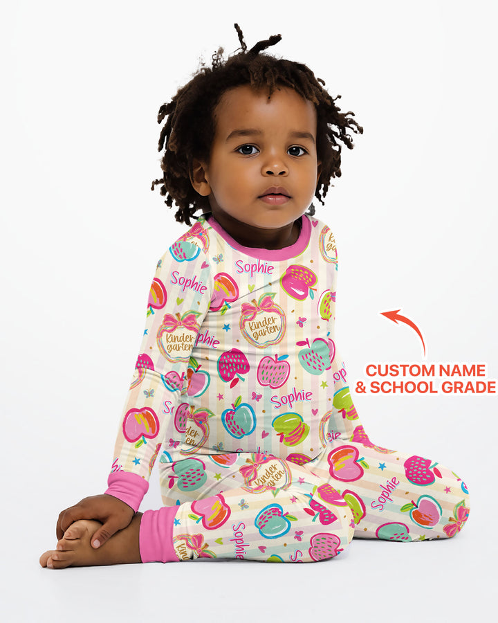 Conjunto de pijama de dos piezas de bambú con mangas largas, plantilla PERSONALIZADA