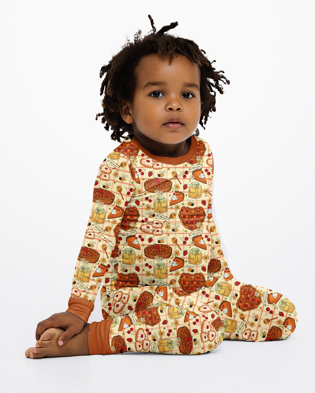 Harvest Pie Picnic Bamboo Two Piece Long Sleeve Pajama Set