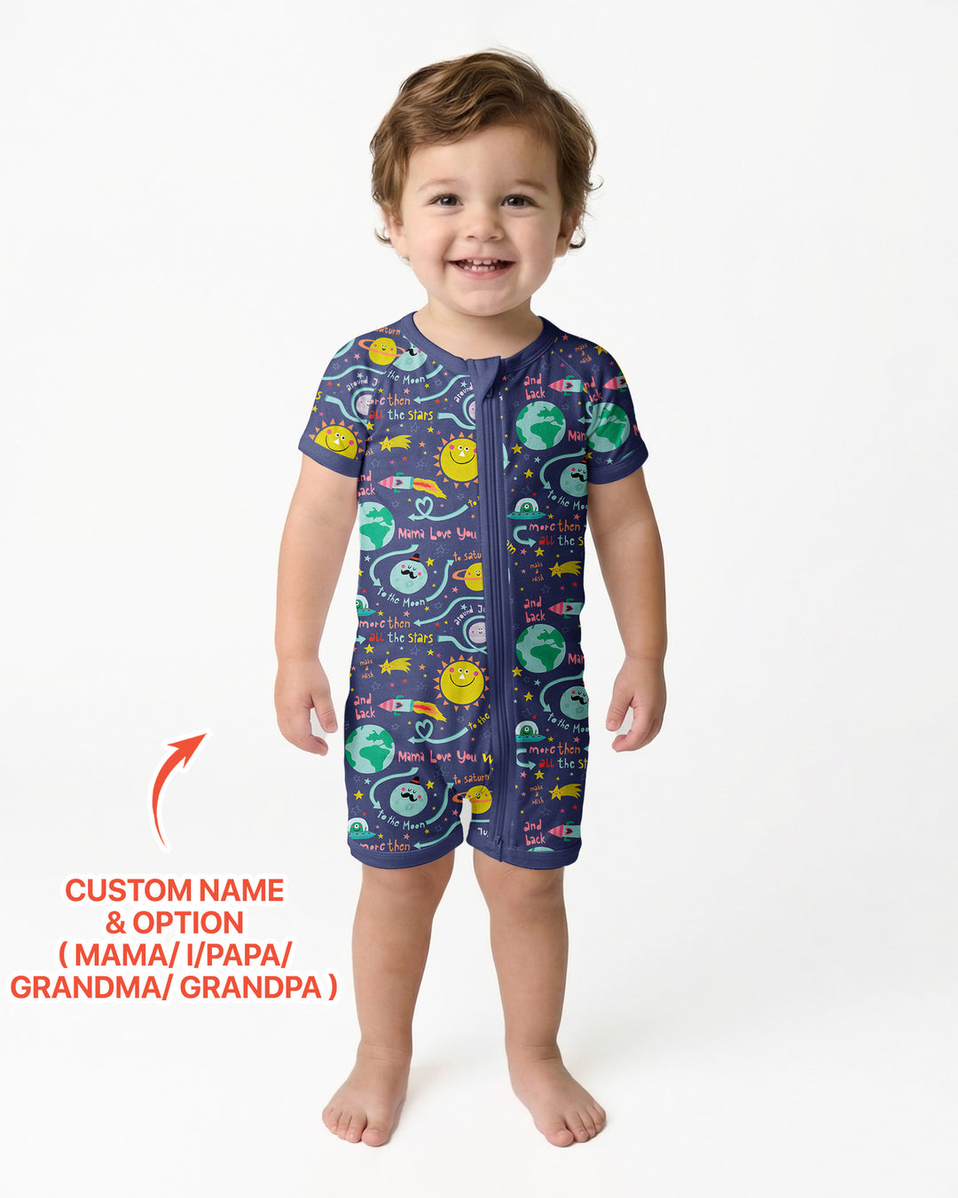 Love to the Moon and Back  Bamboo Shorty Zippy