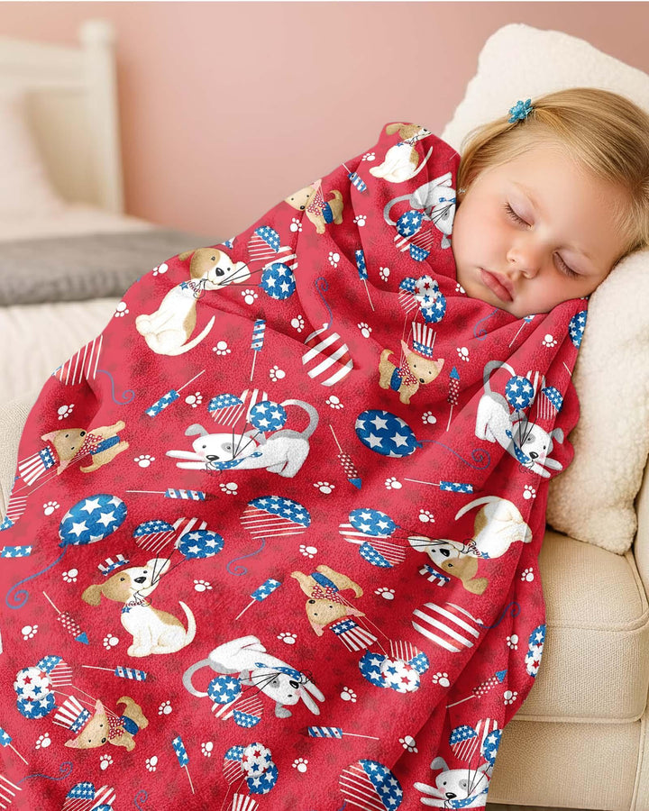 Red, White & Woof Family Matching Bamboo Blanket