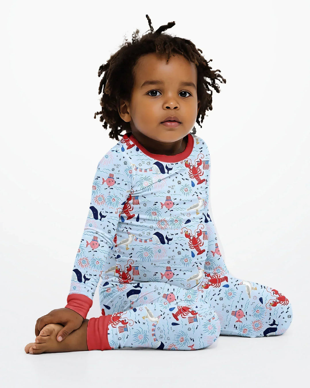 Zweiteiliges Langarm-Pyjama-Set mit Sommerfrüchten
