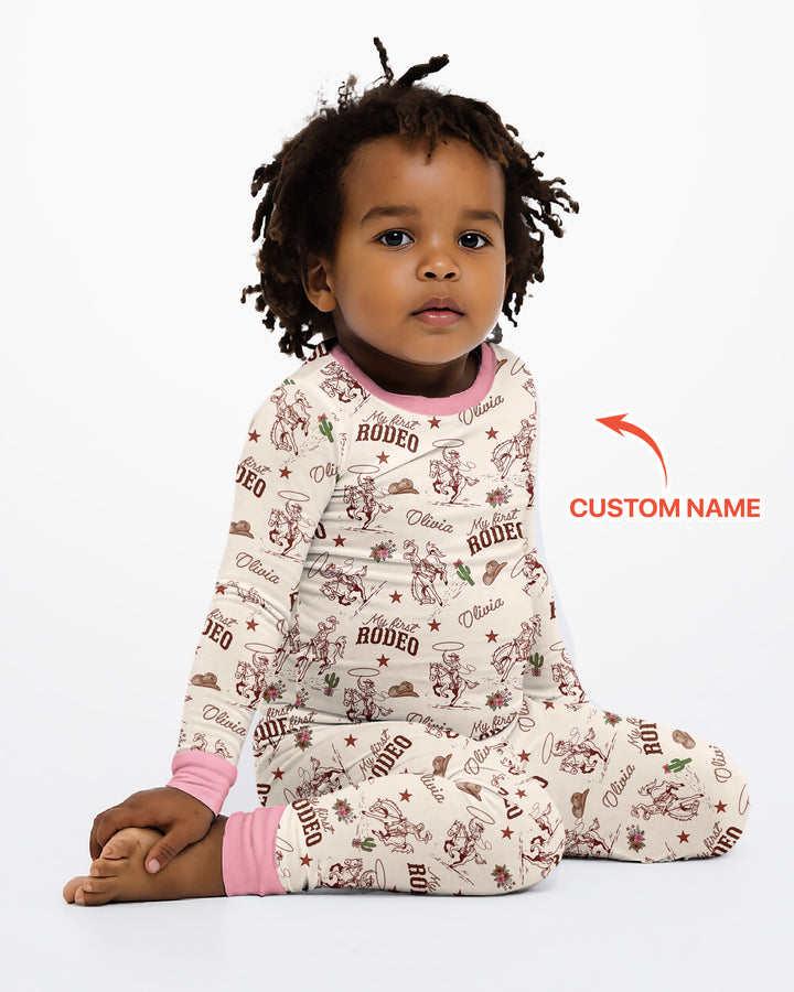 Conjunto de pijama de dos piezas de bambú con mangas largas, plantilla PERSONALIZADA