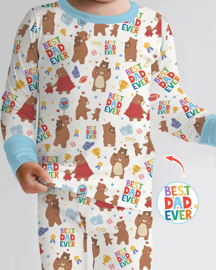 Best Daddy Bear Ever Family Matching Bamboo Two Piece Long Sleeve Pajama Set