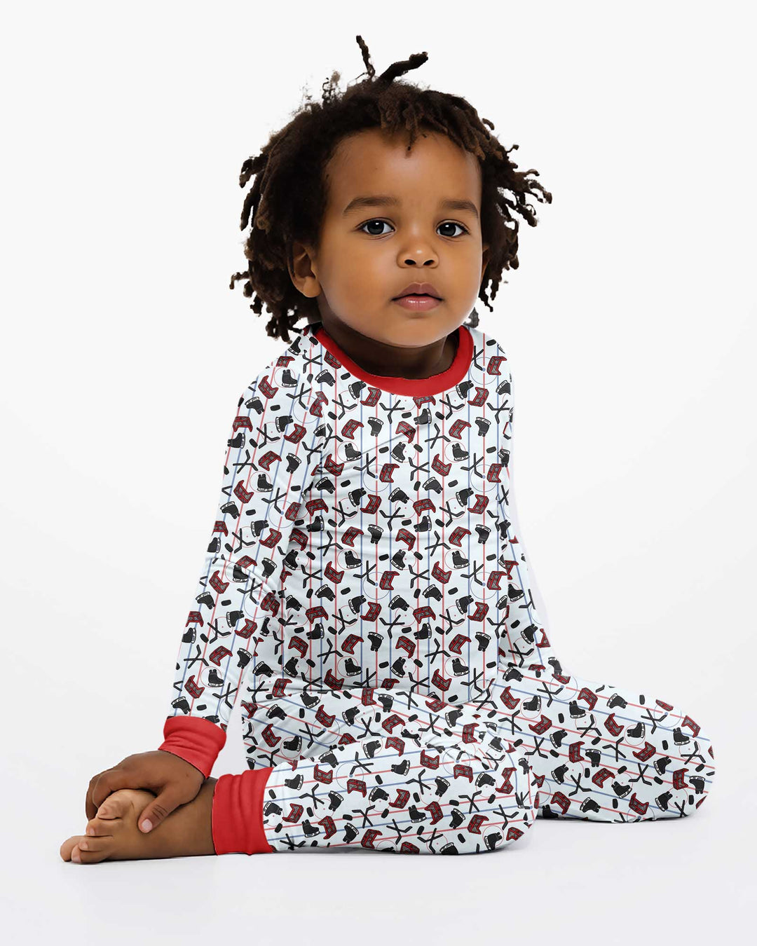 Hockey Rink Bamboo Two Piece Long Sleeve Pajama Set