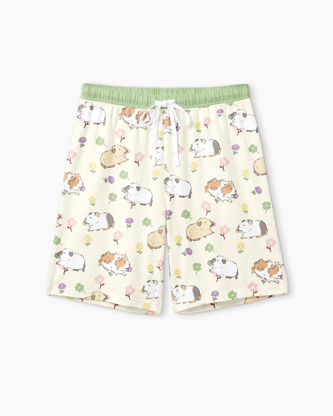 Guinea Pig Garden Bamboo Men Short Sleeve Short Pajama Set