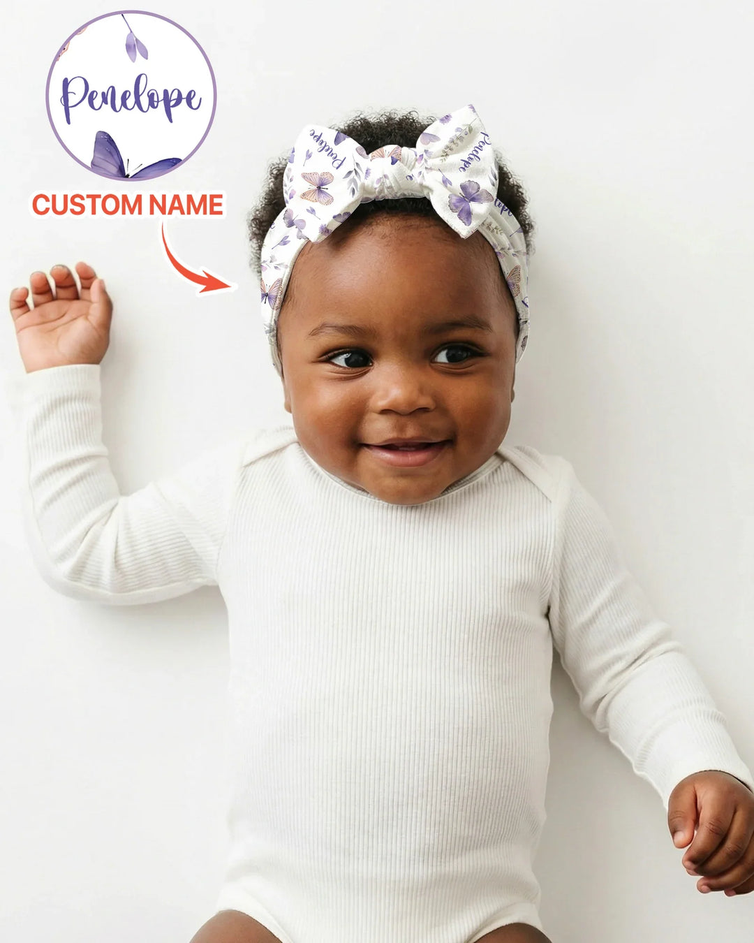 Custom Name Lilac Bloom Headband