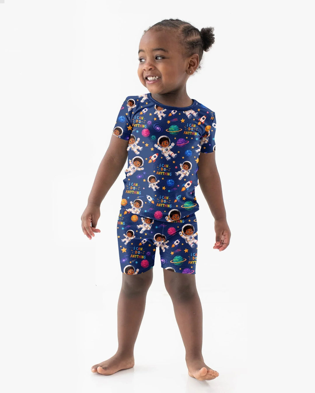 Conjunto de Pijama de Dos Piezas de Bambú con Mangas Cortas y Pantalones Cortos