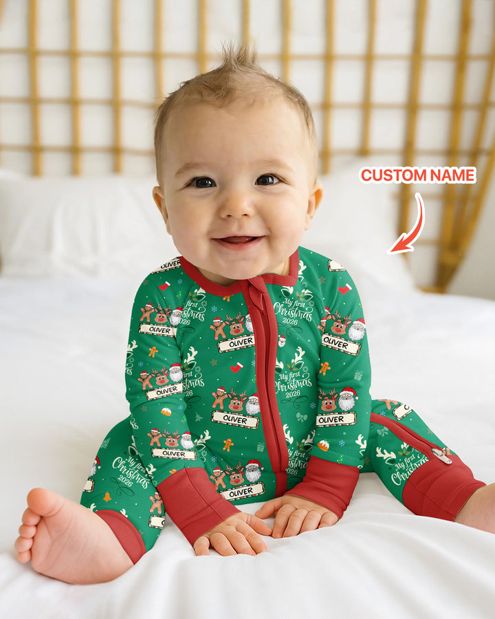 Custom Name Merry Christmas My Deer 2026 Bamboo Convertible Zippy