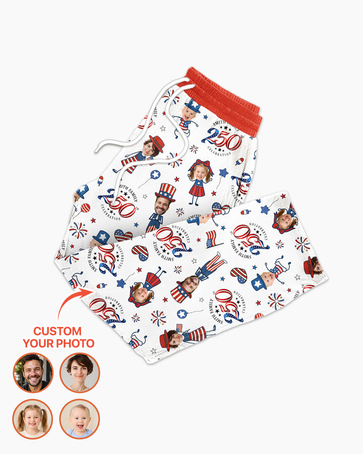 Custom Photo Smith Family Celebration Bamboo Men's Pajama Set