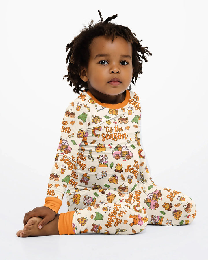 Zweiteiliges Langarm-Pyjama-Set mit Sommerfrüchten