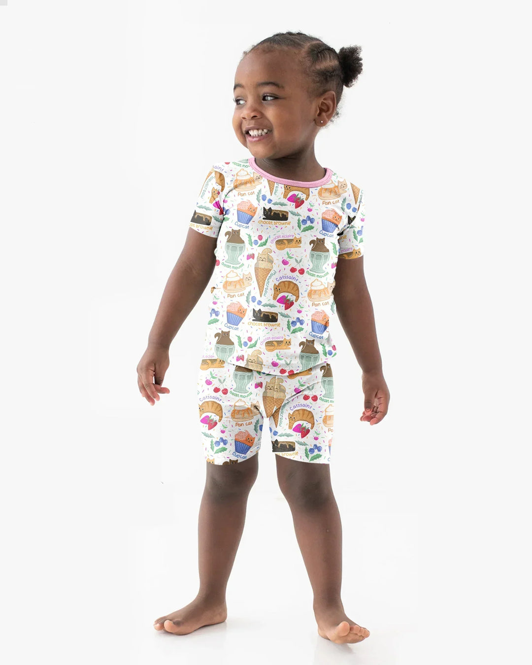 Purrfect Treats Bamboo Two Piece Short Sleeve Shorts Pajama Set