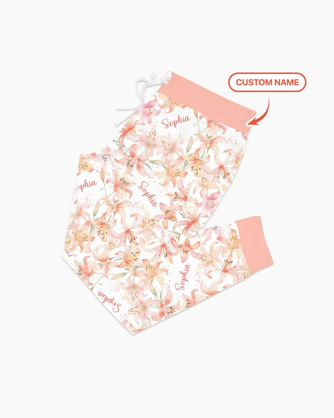 Benutzerdefinierter Name Geburtsmonatsblumen Bambus Damen Schlafanzug-Set