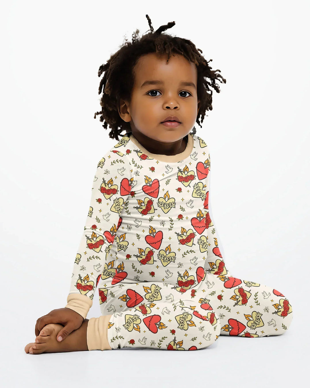 Zweiteiliges Langarm-Pyjama-Set mit Sommerfrüchten