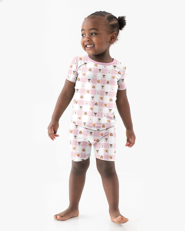 Plaid Pals Family Matching Bamboo Two Piece Short Sleeve Shorts Pajama Set