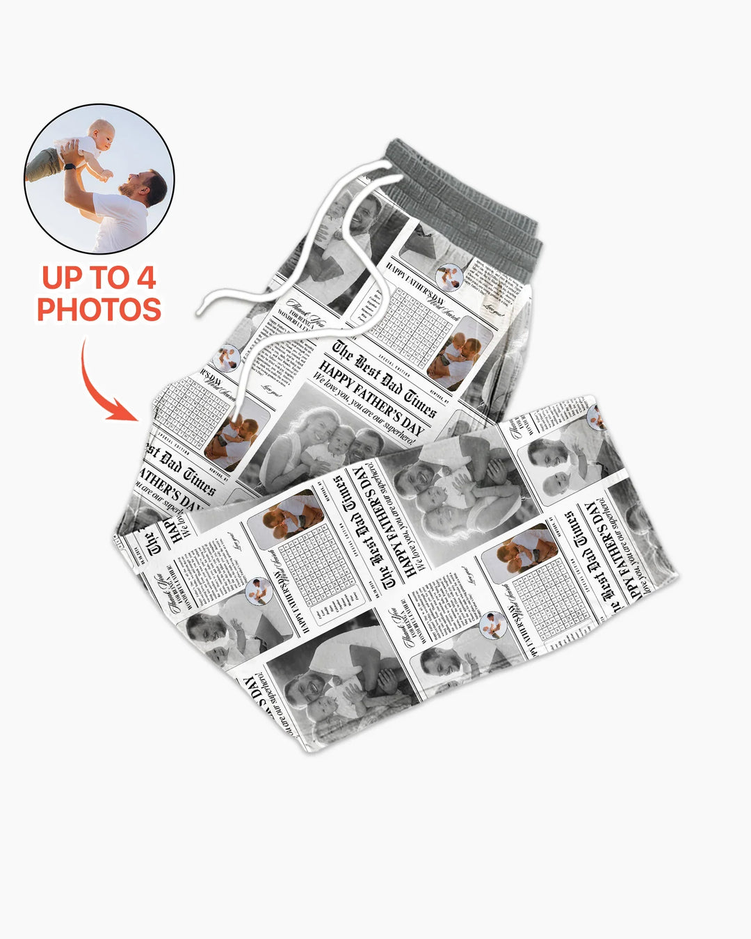 Custom Photo The Best Dad Times Bamboo Men's Pajama Set