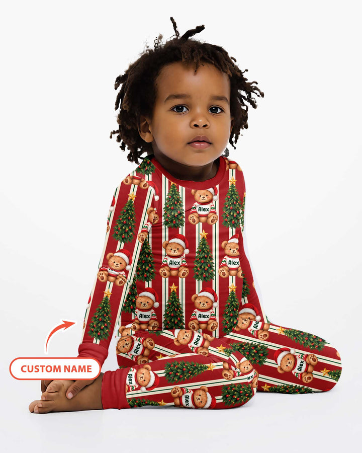 Christmas Bear Bamboo Two Piece Long Sleeve Pajama Set