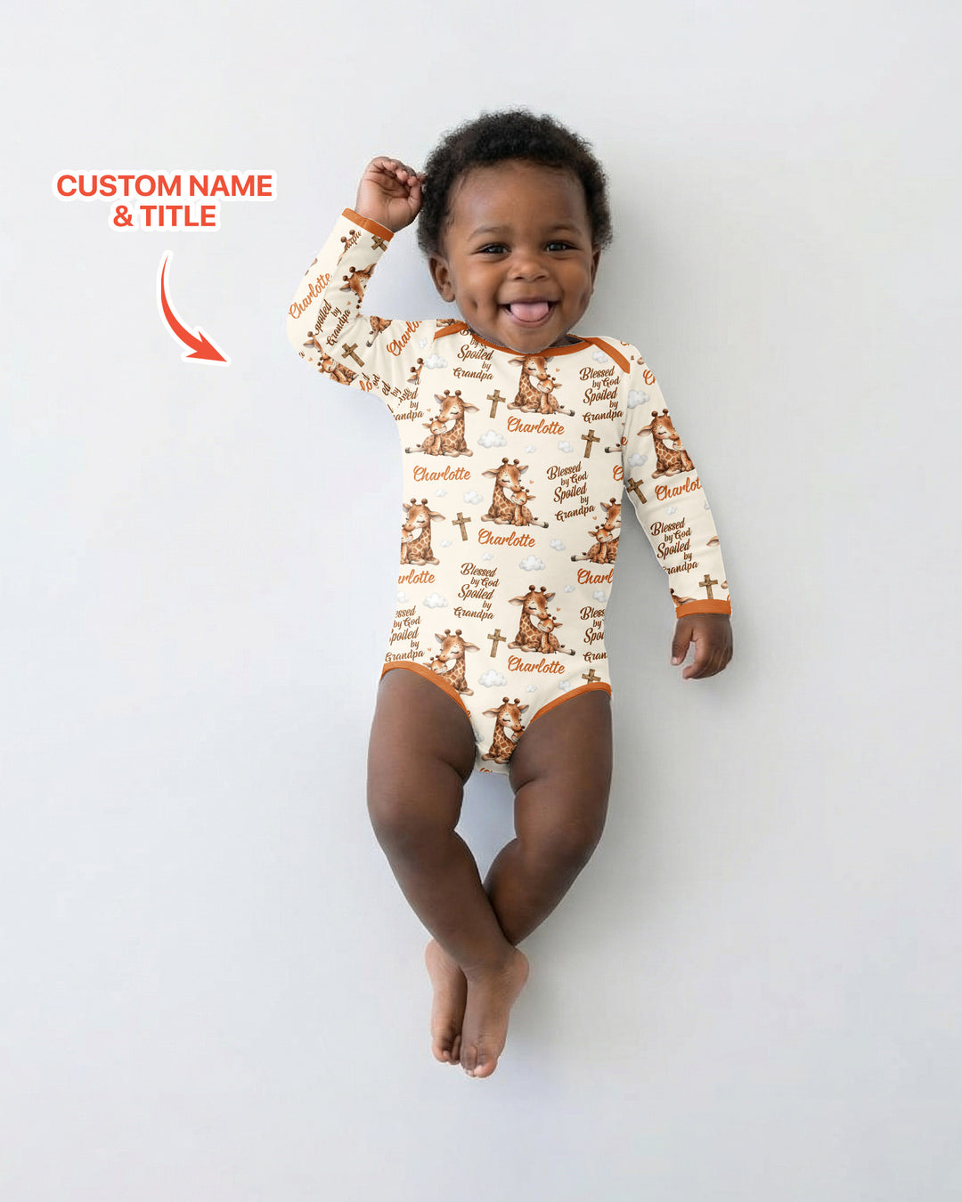 Gerippte Babykleidung mit individuellem Foto - Weich &amp; Skizzenhaft