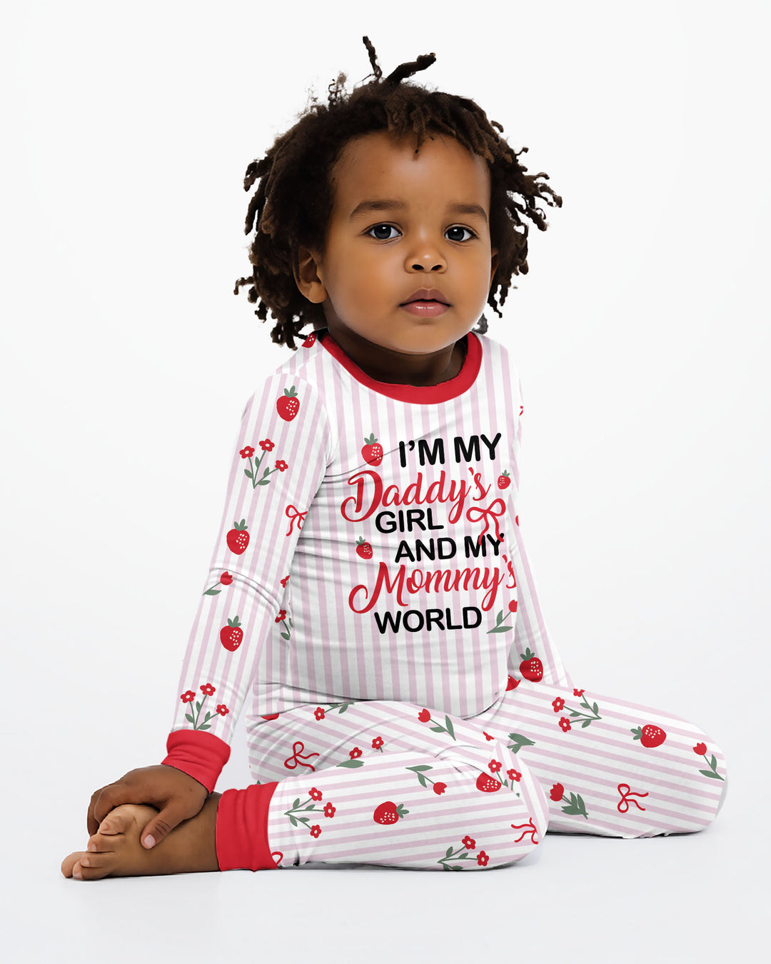 I'm My Daddy's Girl And My Mommy's World Bamboo Two Piece Long Sleeve Pajama Set