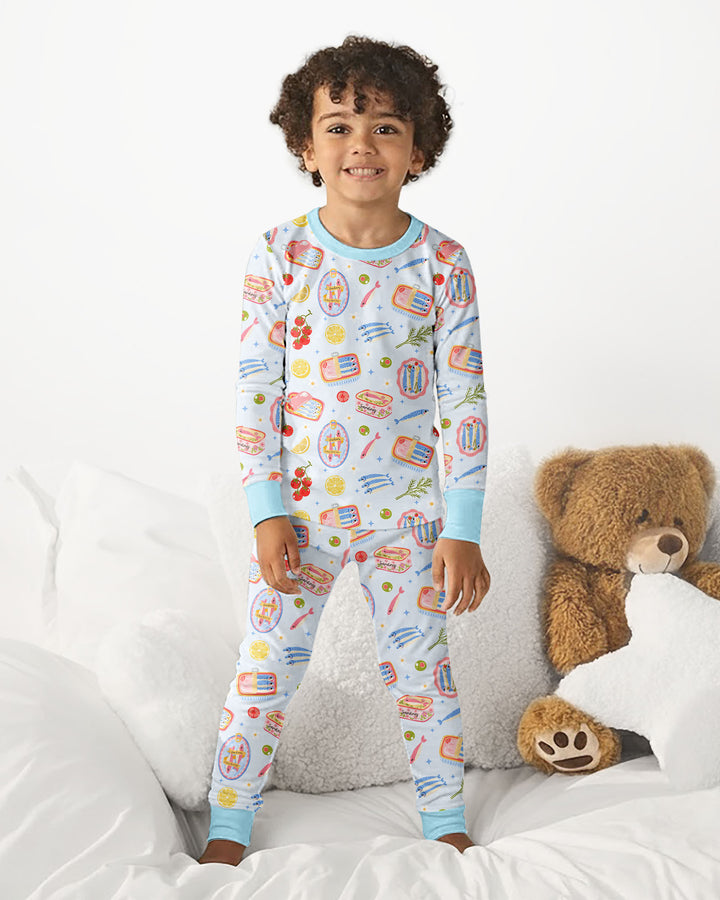 Preppy Sardines Bamboo Two Piece Long Sleeve Pajama Set