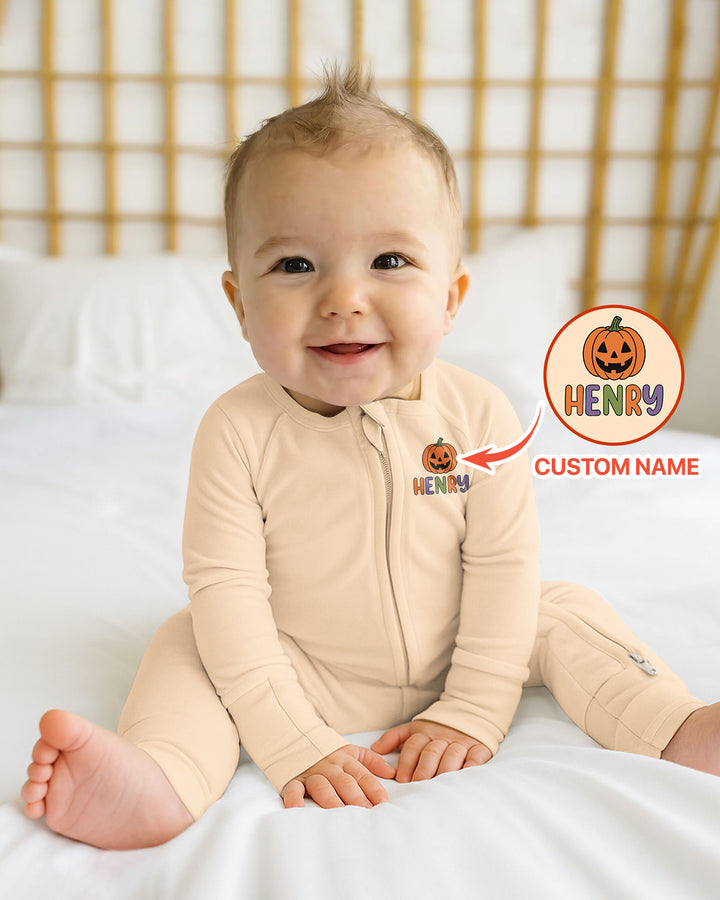 Personalized Halloween First Birthday Baby One Spooky Dude Bamboo Convertible Zippy