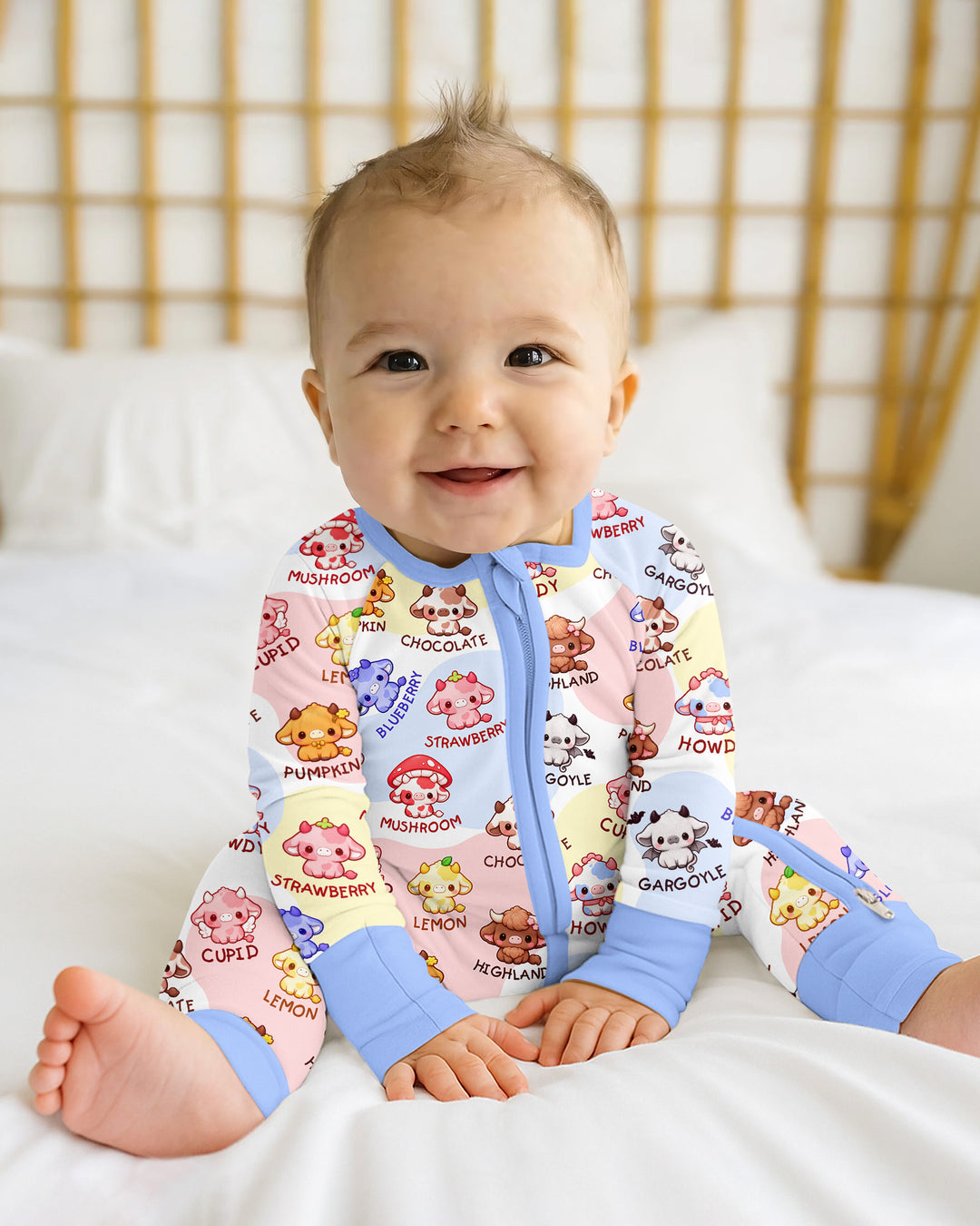 Kawaii Cow Bamboo Convertible Zippy